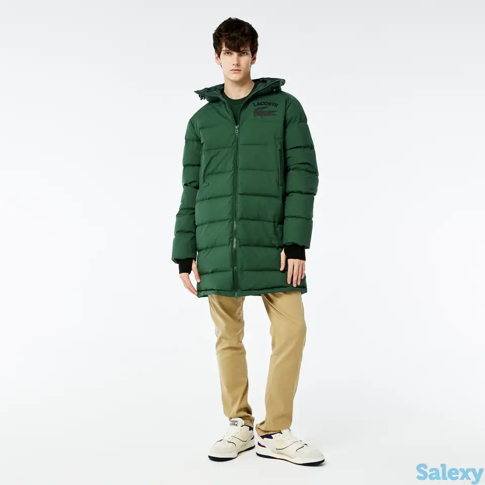 Мужская утеплённая куртка lacoste с капюшоном, фотография 1