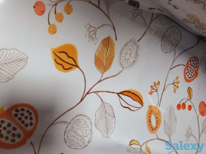 Гелевая плотная клеенка скатерть дастархан, дикие гранаты и цветы, фотография 7