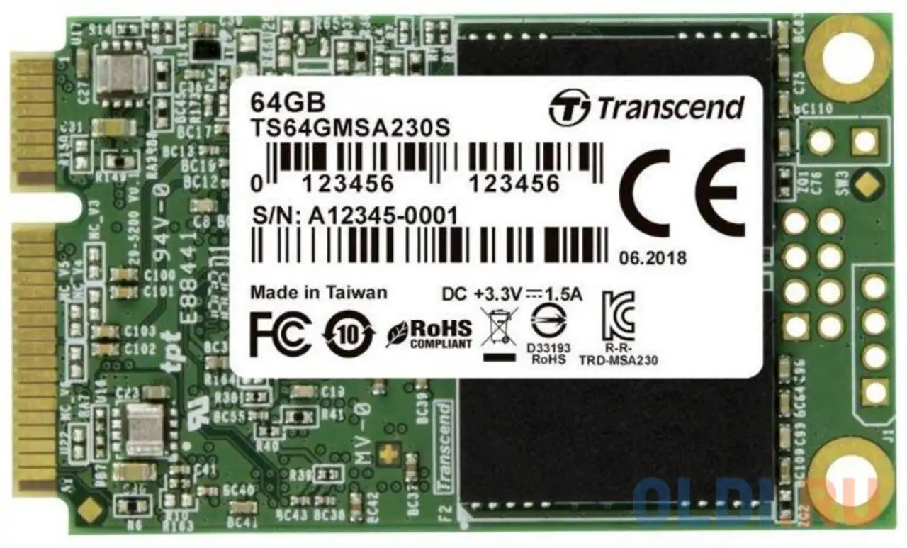 Ssd накопитель transcend msa230s 64 gb sata-iii, фотография 1