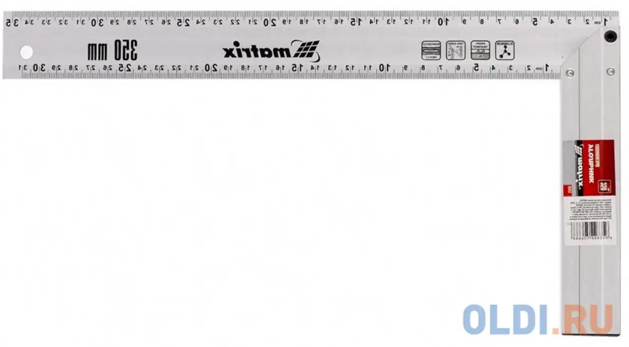 Угольник, 350 мм, алюминиевый, литой// matrix, фотография 1