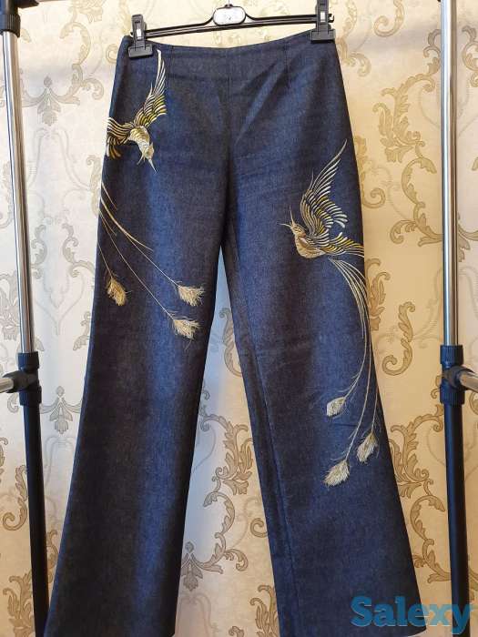 Модные джинсы Terry Mugler, золотая вышивка, фотография 2