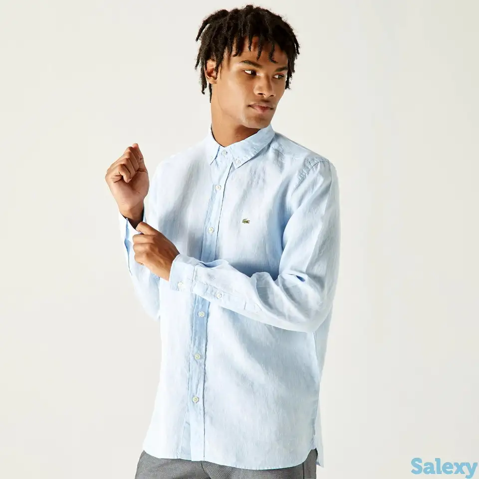 Мужская льнаная рубашка lacoste regular fit, фотография 1