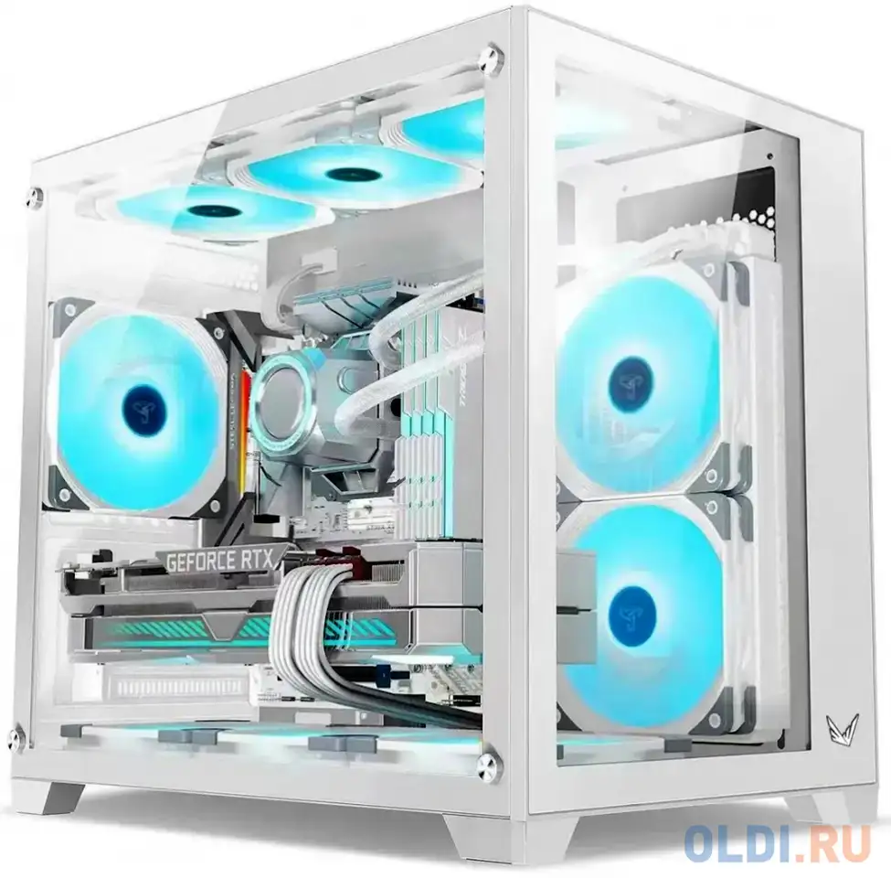 Корпус microatx formula crystal z5 tg без бп белый, фотография 1