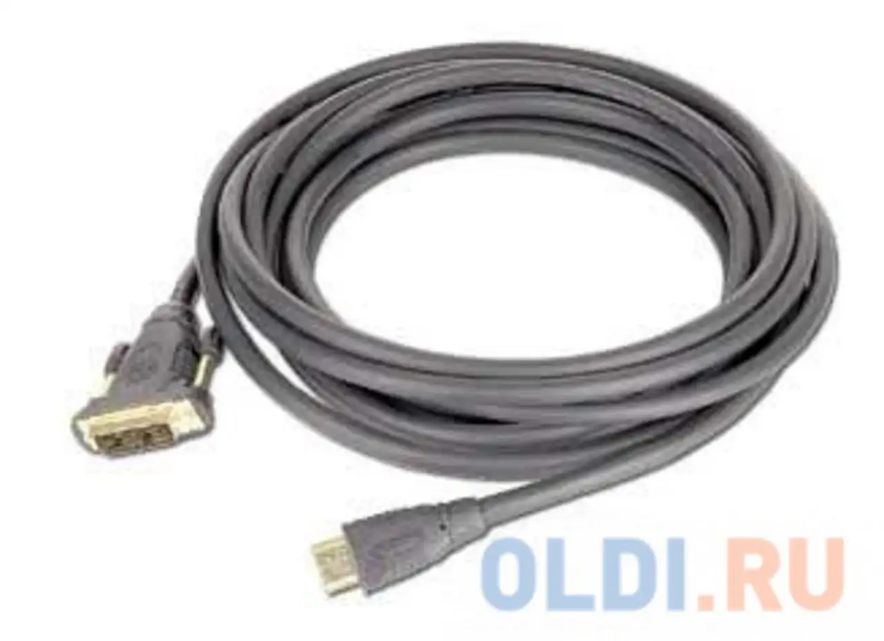 Кабель hdmi - dvi 19m/19m single link gembird\\cabelexpert 1.8м, черный, позол.разъемы,, фотография 1
