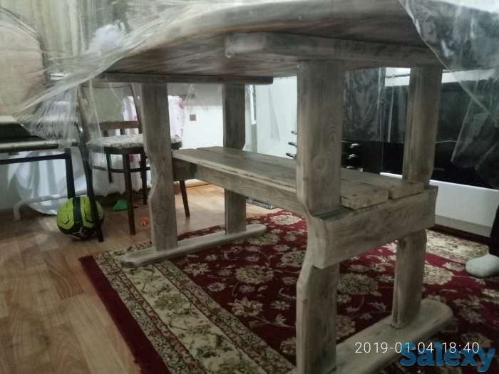 деревянный стол из массива сосны, фотография 1