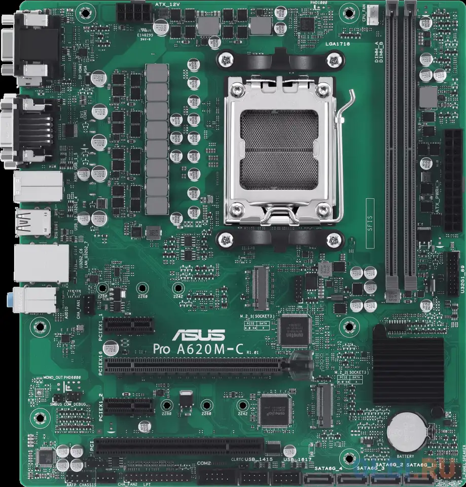 Asus pro a620m-c-csm, socket am5, a620, 2*ddr5,  dp+dvi-d+vga+hdmi, 4xsata3, audio,, фотография 1