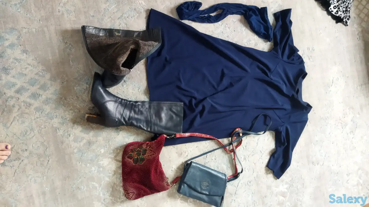 РАЗОМ СРОЧНО Б/У свадебное платье, платья, куртки, кожаная обувь, сумки, накидка с мехом, фотография 10