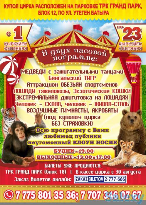 Цирк шапито АКУЛА в Алматы, фотография 1