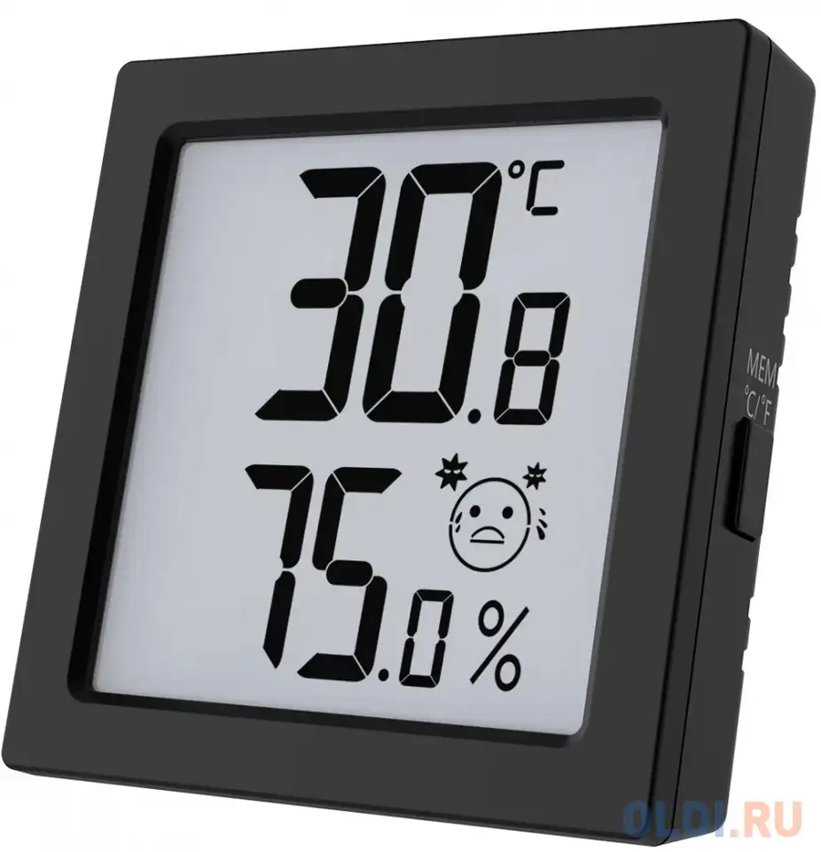 Baldr b0387th-black цифровой термогигрометр с внешним датчиком, черный, фотография 1