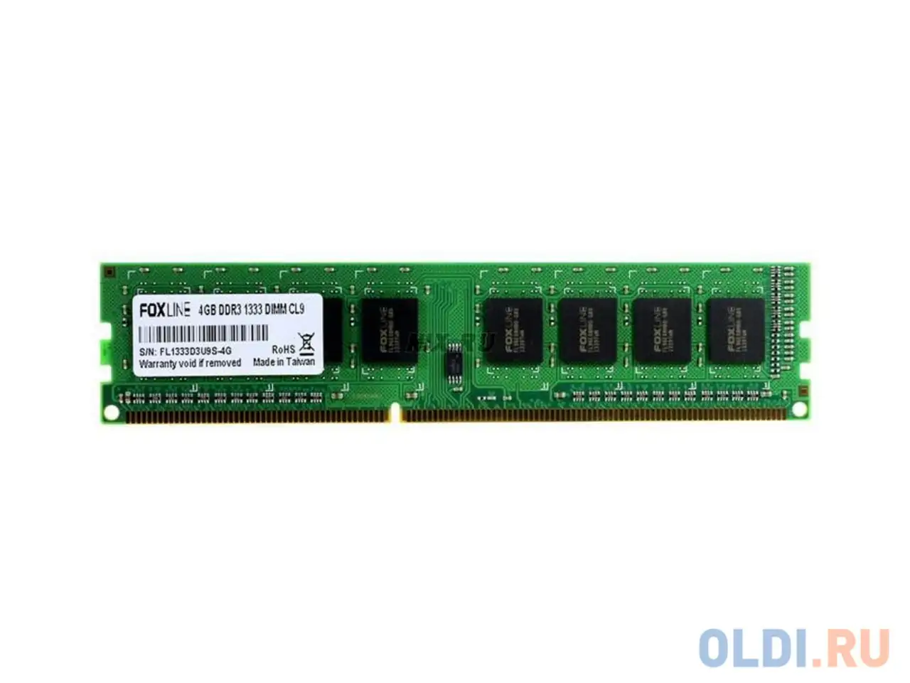 Оперативная память для компьютера foxline fl1333d3u9s-4g dimm 4gb ddr3 1333 mhz, фотография 1