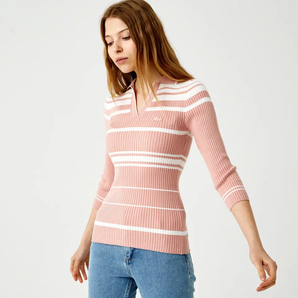 Женский свитер lacoste с воротом-поло, фотография 1