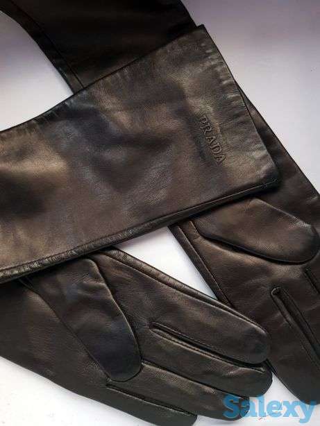 Перчатки женские, длинные, лайковая нежная кожа шикарные PRADA, фотография 1