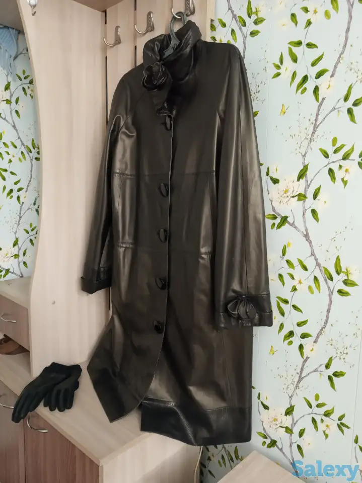 Продам кожаный плащ, фотография 2