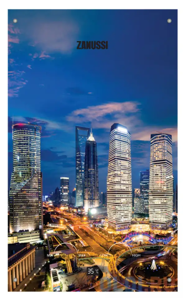 Водонагреватель проточный zanussi gwh 10 fonte glass metropoli 18.5 квт, фотография 1