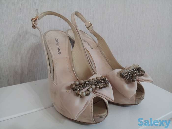 Туфли кремовые Lorenzo Mari (Италия), брошка, бант, недорого, фотография 2