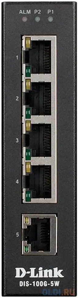 Коммутатор d-link dis-100g-5w/a1a промышленный неуправляемый коммутатор с 5 портами 10/100/1000base-, фотография 1