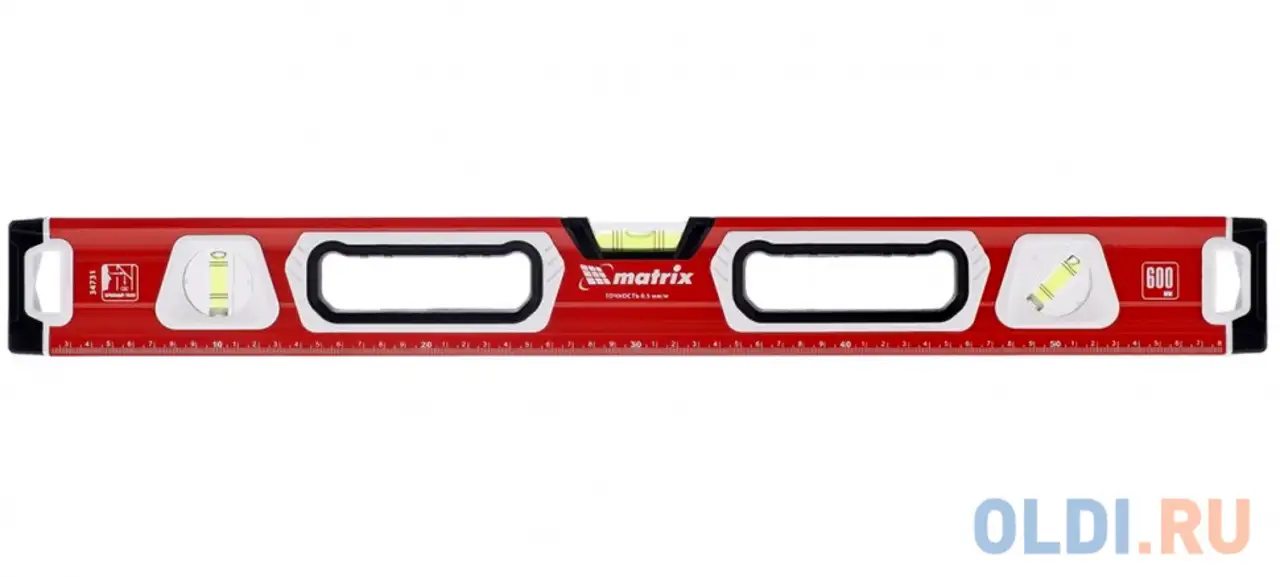 Уровень алюминиевый, магнит., фрезерованный, 3 глазка (1 зеркал.), 2 комп. рукоятки,, фотография 1