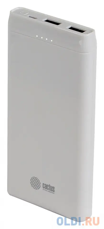 Внешний аккумулятор power bank 10000 мач cactus cs-pbfsmt-10000 белый, фотография 1