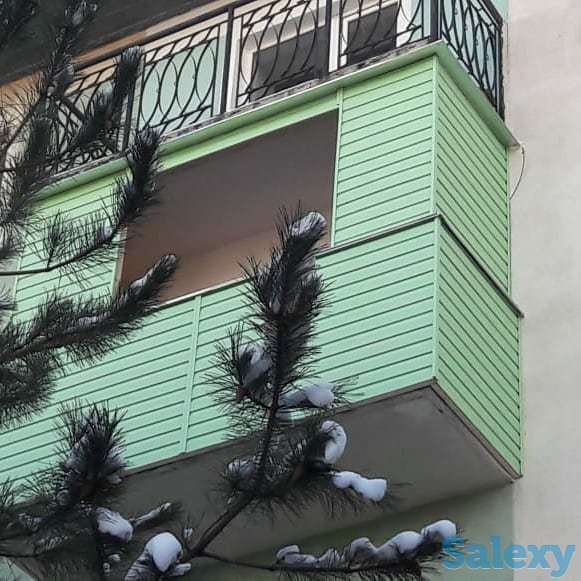 Балконы в Талгаре:утепление, обшивка сайдингом, отделка Мдф декор., фотография 10