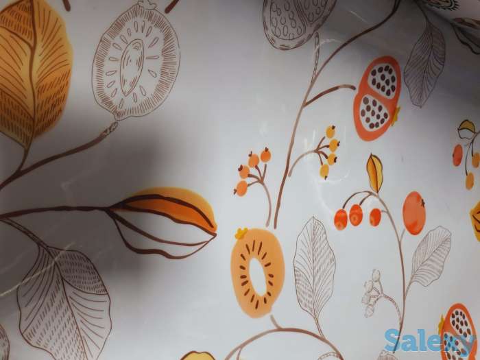 Гелевая плотная клеенка скатерть дастархан, дикие гранаты и цветы, фотография 1