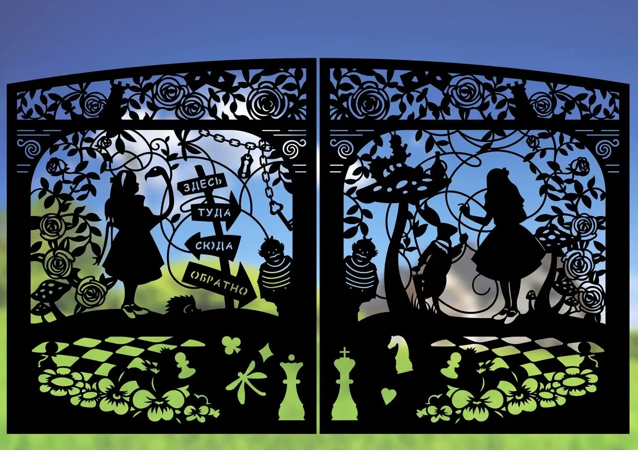 Ворота для панельных ограждений 3D, фотография 4