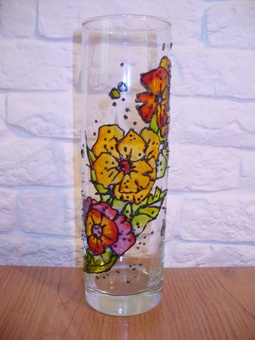 Ваза (стекло, ручная роспись), фотография 1