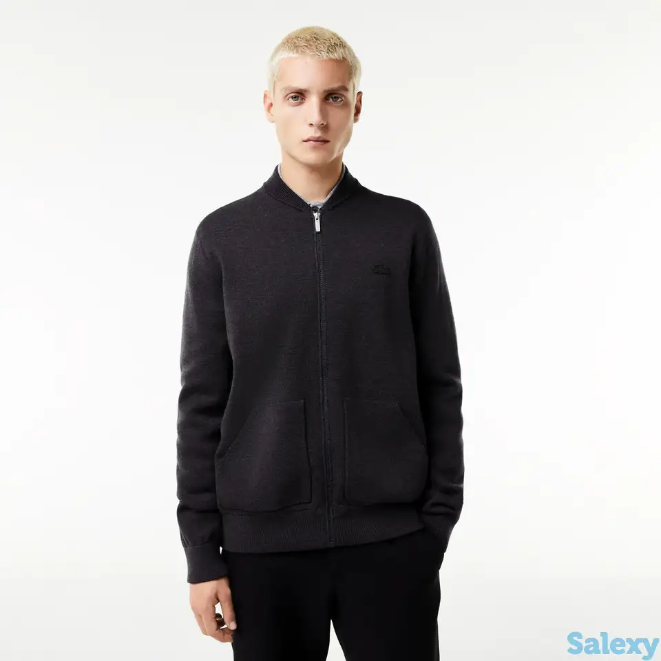 Мужской шерстяной кардиган lacoste classic fit на молнии, фотография 1