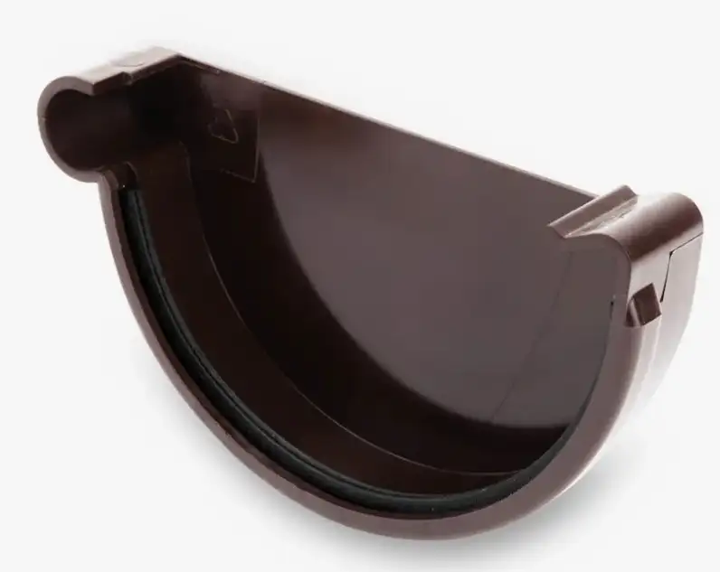 Заглушка желоба водосточного 125 мм, Материал: ПВХ; сталь; медь, Покрытие: с полимерным покрытием..., фотография 1