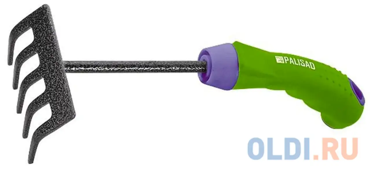 Грабли 5-зубые, 90 мм, защитное покрытие, обрезиненная эргономичная рукоятка// palisad, фотография 1