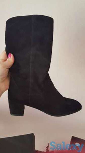 Натуральные итальянские полусапоги замш., фотография 1