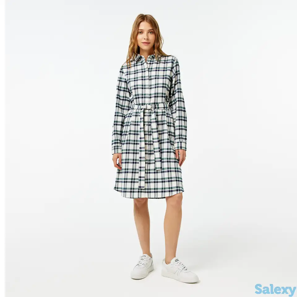 Женское платье lacoste в кретку с поясом, фотография 1