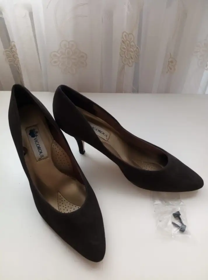 Туфли женские из темно-коричневого нубука, размер 39, фотография 3