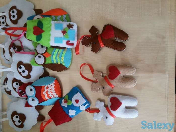 Новогодние игрушки из фетра, фотография 5