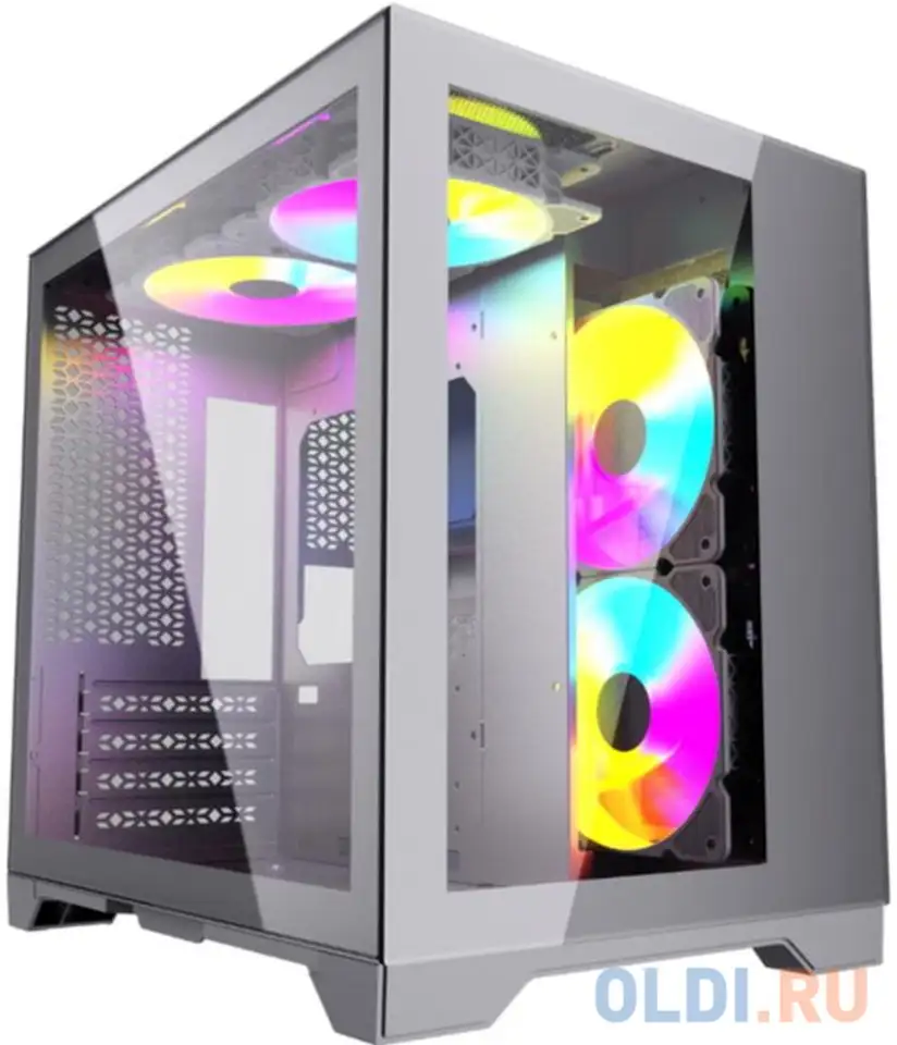 Корпус powercase vision micro, white, tempered glass, 4х 120mm 5-color fan,, фотография 1