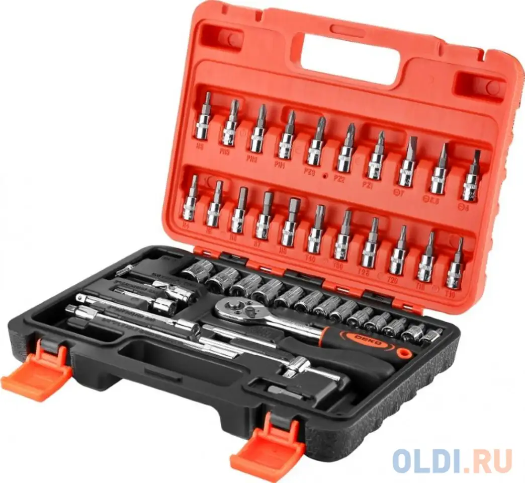 Набор инструментов deko dkmt46 46 предметов (жесткий кейс), фотография 1