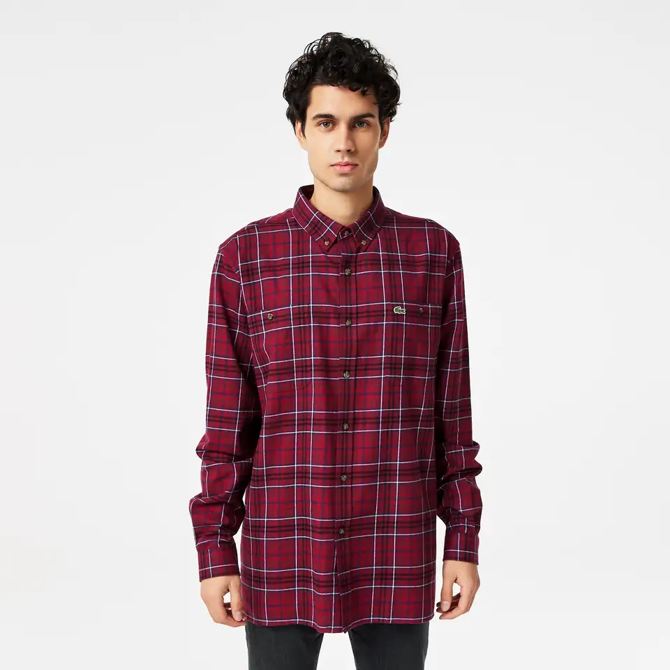Мужская клетчатая рубашка lacoste, фотография 1