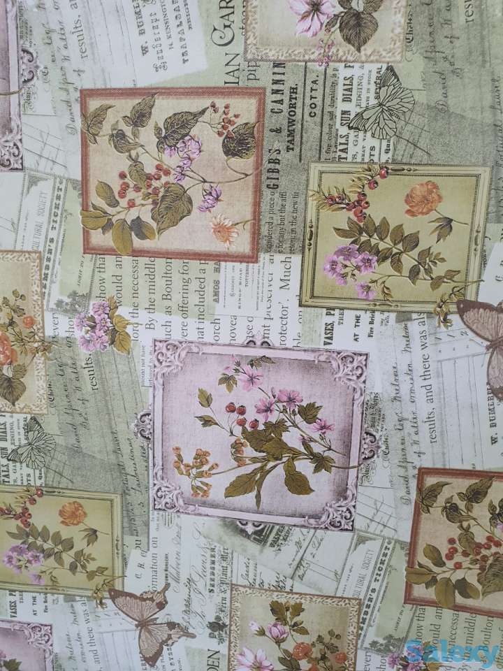 Красивая скатерть клеенка в стиле винтаж поле бабочки, качество, фотография 2