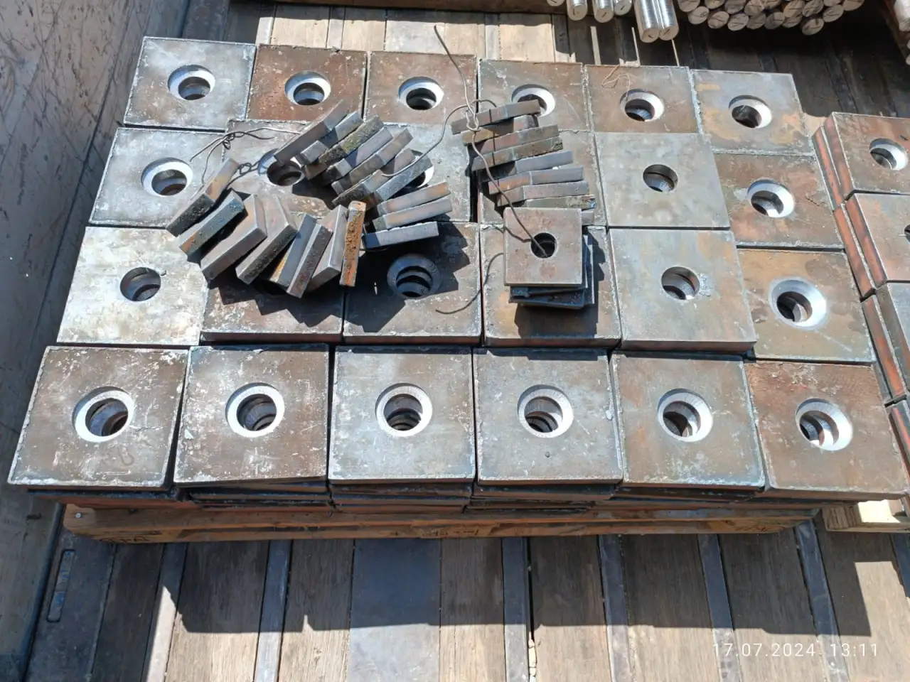 Закладные детали, анкерные болты, пластины с отверстиями раскрой металла, фотография 7