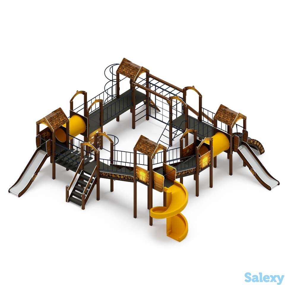 Детский игровой комплекс «остров детства (эко) (винтовой скат)» дик 2.01.8.02-22 н=1200,, фотография 1