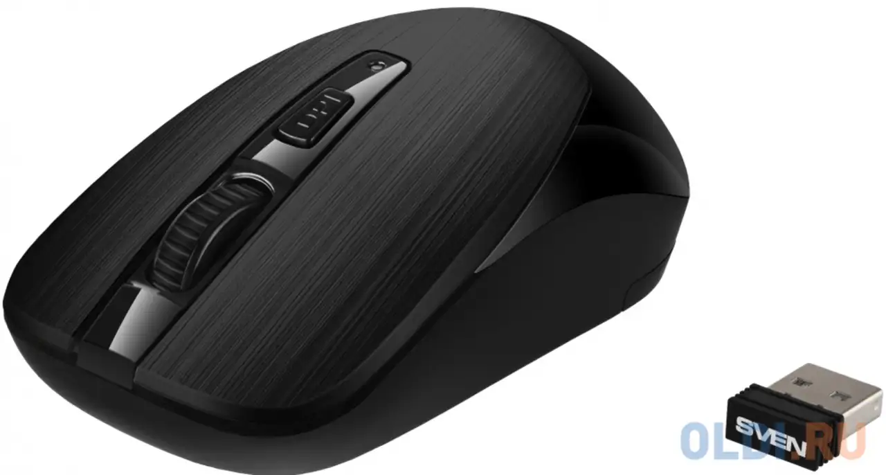 Беспроводная мышь sven rx-380w чёрная (2,4 ghz, 3+1кл. 800-1600dpi, блист.), фотография 1