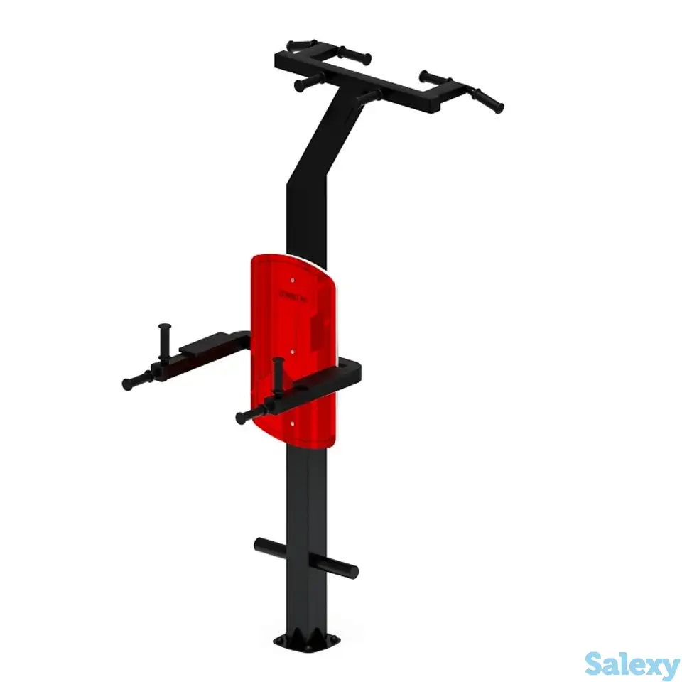 Двойной турник (красный) - уличный тренажер - ст 012-11, фотография 2