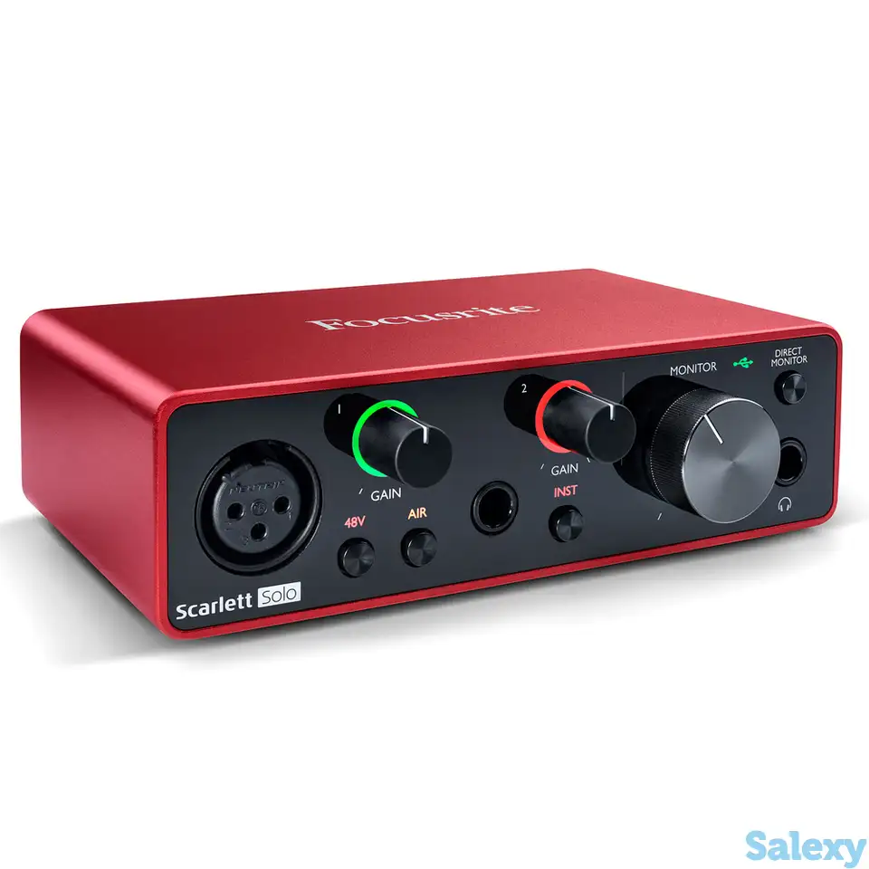 Внешняя студийная звуковая карта focusrite scarlett solo 3gen, фотография 1