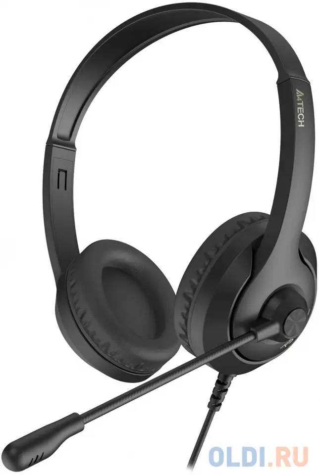 Наушники с микрофоном a4tech fstyler fh100 черный 2м накладные оголовье (fh100), фотография 1