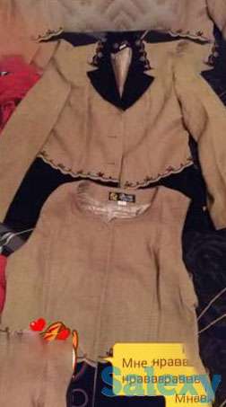 Срочно продаю женский костюм тройка (пиджак+юбка+жилет).Новый., фотография 1