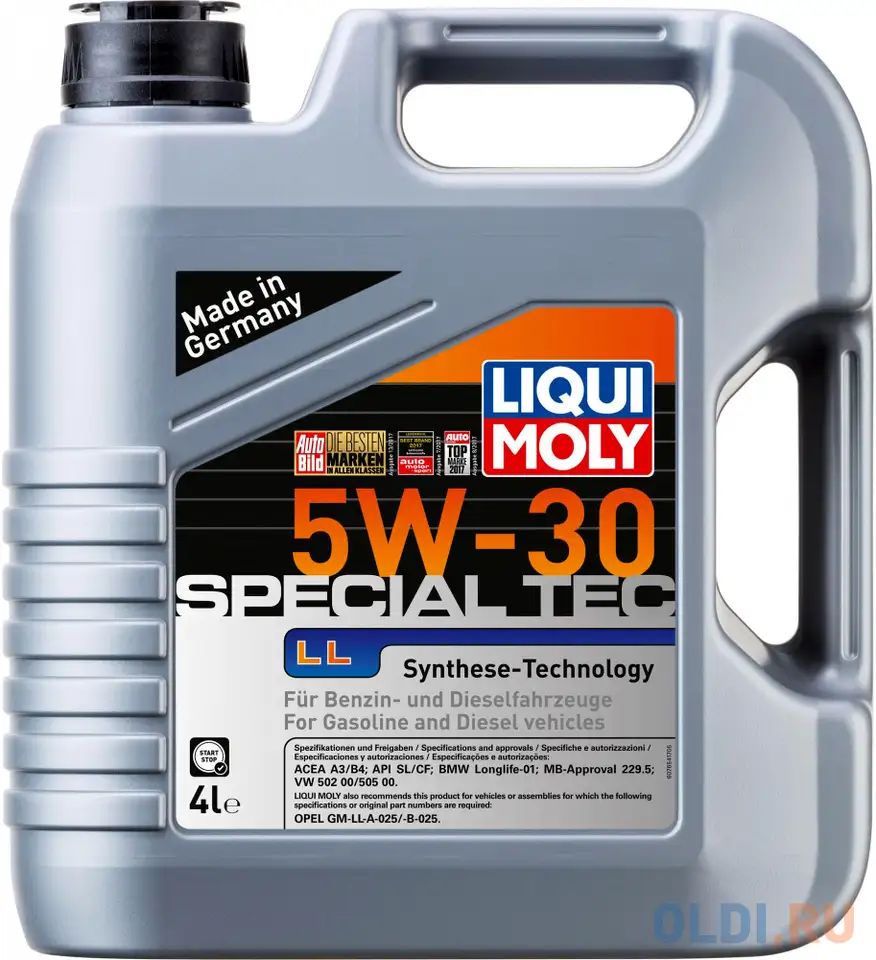 Нс-синтетическое моторное масло liquimoly special tec ll 5w30 4 л 7654, фотография 1