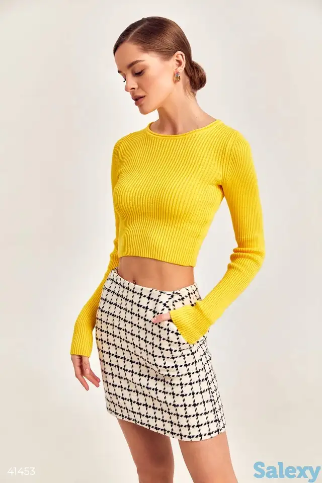 Укороченный желтый топ, фотография 1