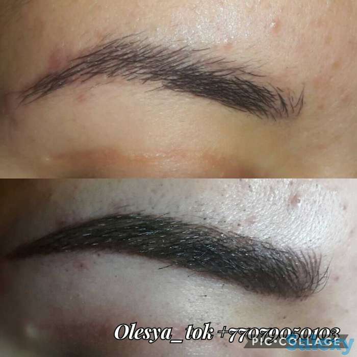 татуаж теневой, волосковый, микроблейдинг, пудровые, брови как свои, фотография 3