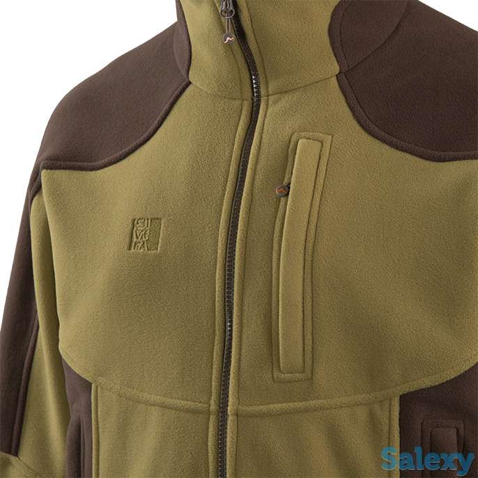 Куртка флисовая спортивная теплая сивера караган 2.0 олива/трюфель, фотография 3