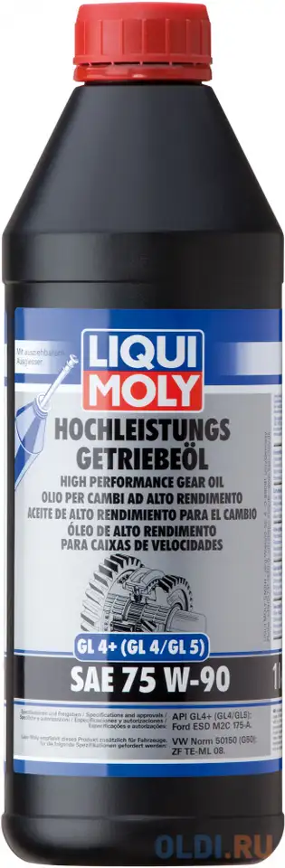 Cинтетическое трансмиссионное масло liquimoly hochleistungs-getriebeoil 75w90 1 л 4434, фотография 1