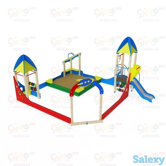 Песочный дворик Космопорт с горкой ИО 539, фотография 1